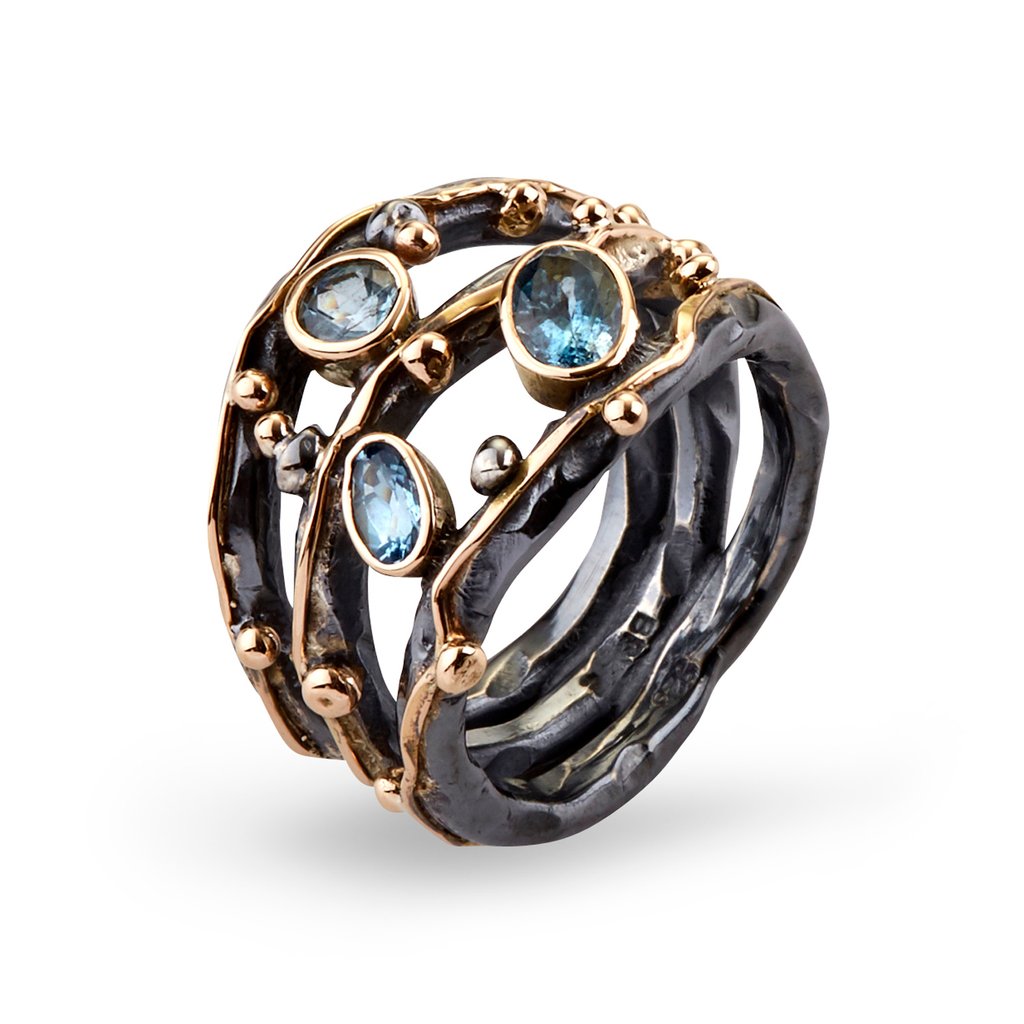 TRIBECA STONES AQUA, Ring By Birdie - Karen Smykker