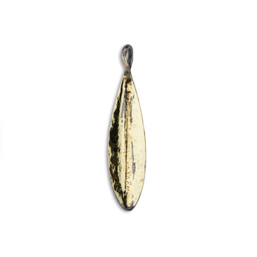 Olive Leaf Golden vedhæng i oxyderet sølv og 18 karat guld fra By Birdie