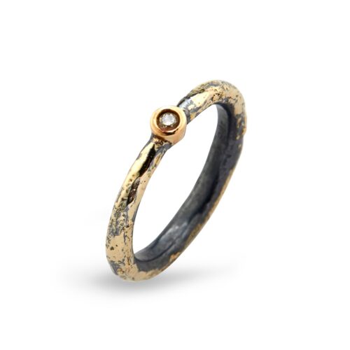 By Birdie Heritage Golden Single ring med diamant