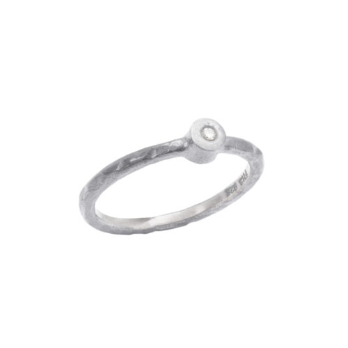 Mai ring i rhodineret sølv med 0.02ct. brillant fra Heiring