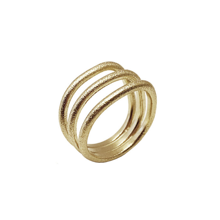 Heiring, Simple Lines ring, forgyldt Karen Norup