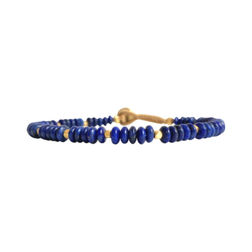Ibu Jewels Lulu Wood armbånd i farven Blue Rondelle