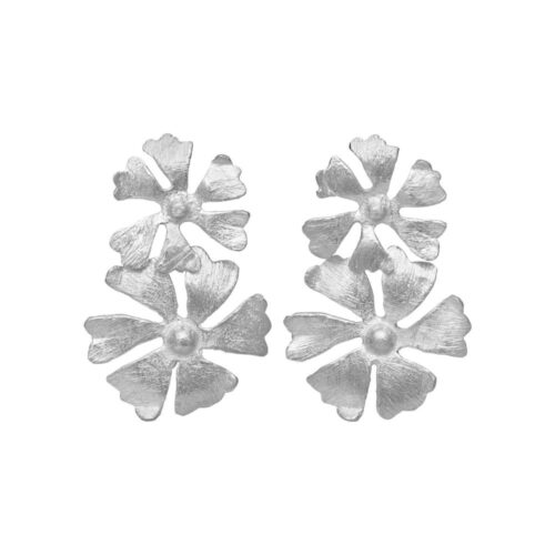 Susanne Friis Bjørner dobbelt blomster øreringe i sølv