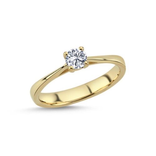 Nuran The One ring med 0.28ct. brillantslebet diamant i 14 karat guld