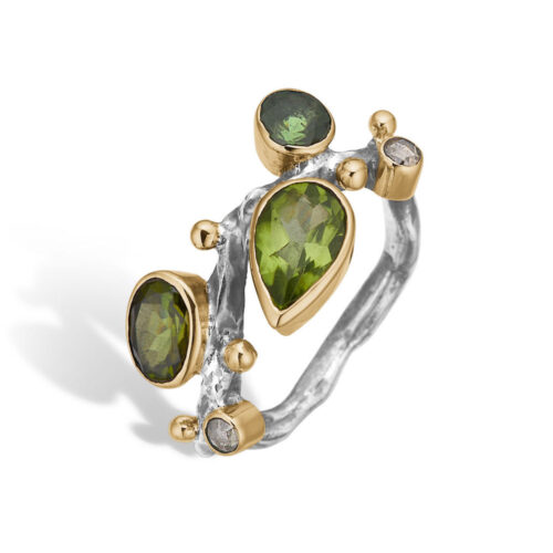 Grace Single Green Mix ring By Birdie