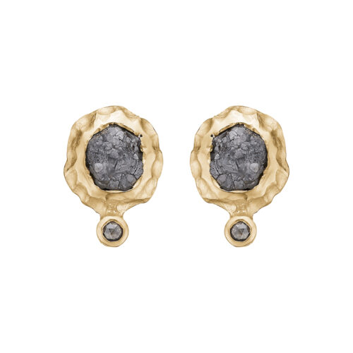 Molly ørestikker i guld med rådiamanter og rose cut diamanter fra By Birdie