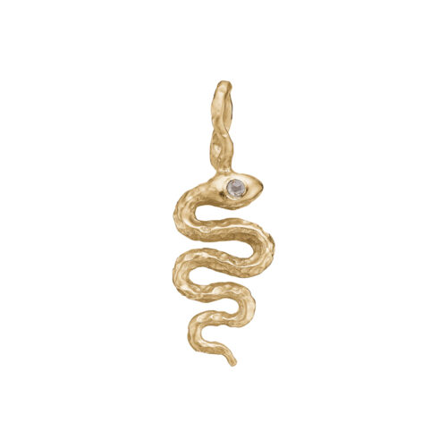By Birdie Zenith Serpent slange vedhæng i guld med en rose cut diamant