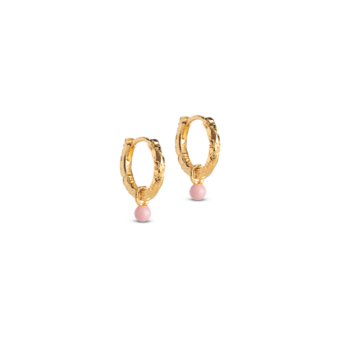 Enamel Belle Hoops i light pink