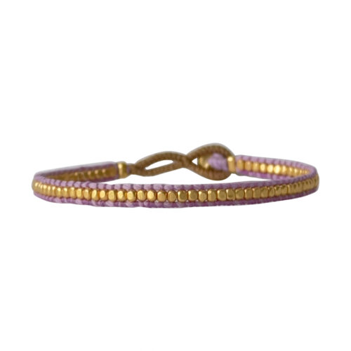 Ibu Jewels JIll Gold armbånd i farven Lavender