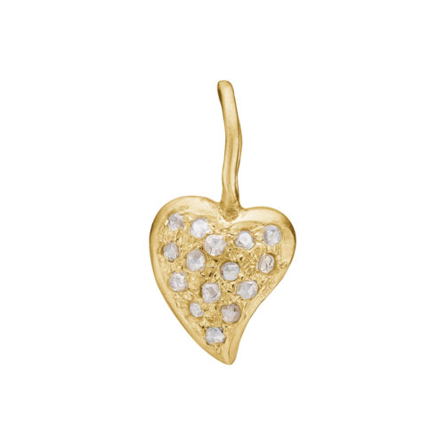 By Birdie Zenith Heart Pavé Small vedhæng i 14 karat guld med rose cut diamanter