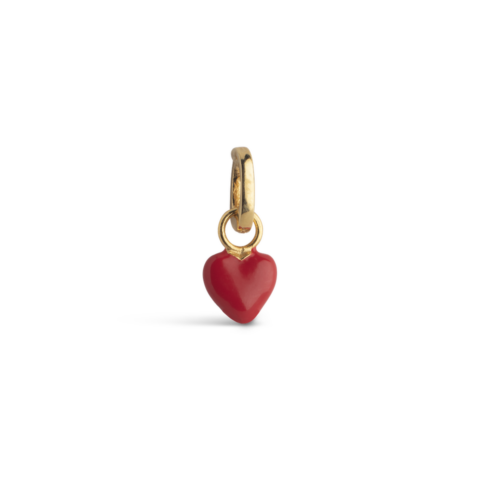 Enamel Amore Charm i forgyldt sølv