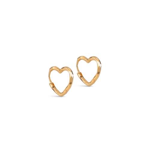 Enamel Organic Heart Hoops Small i forgyldt sølv